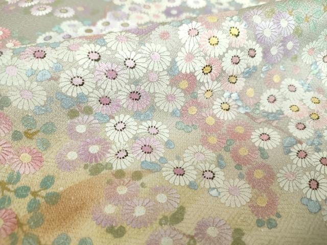 平和屋着物●訪問着　作家物　手描き　霞花文　暈し染め　金銀彩　正絹　逸品　DABB4138ps