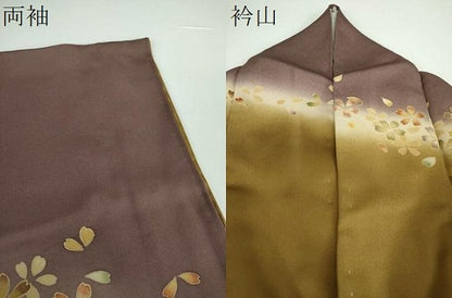 平和屋着物●訪問着　刺繍　舞桜　暈し染め　金彩　正絹　逸品　DABB4140ps