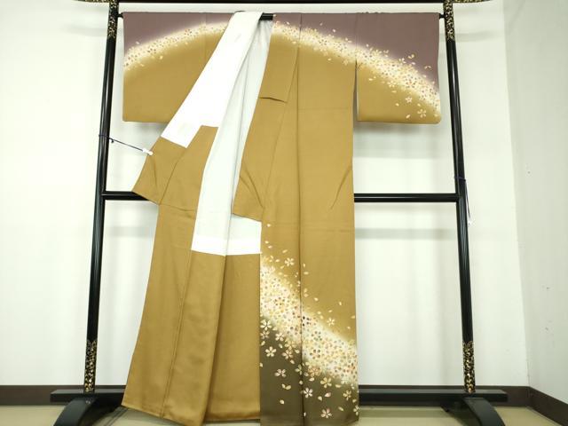 平和屋着物●訪問着　刺繍　舞桜　暈し染め　金彩　正絹　逸品　DABB4140ps