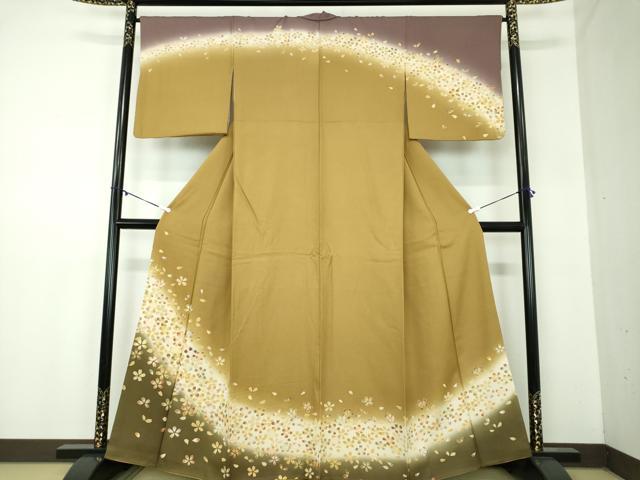 平和屋着物●訪問着　刺繍　舞桜　暈し染め　金彩　正絹　逸品　DABB4140ps