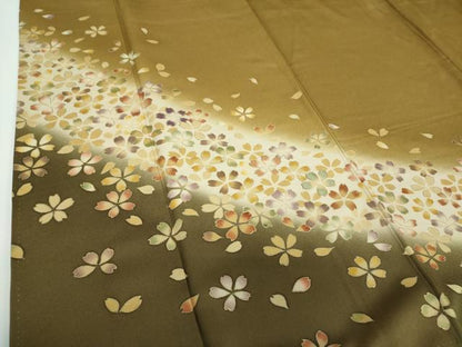平和屋着物●訪問着　刺繍　舞桜　暈し染め　金彩　正絹　逸品　DABB4140ps