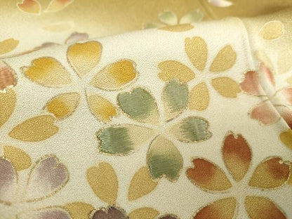 平和屋着物●訪問着　刺繍　舞桜　暈し染め　金彩　正絹　逸品　DABB4140ps