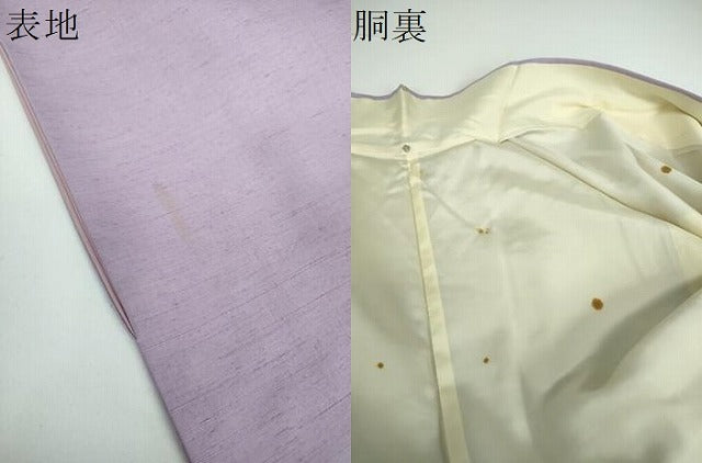 平和屋着物●結城紬　色無地　鳩羽色　正絹　逸品　DABB4144ps
