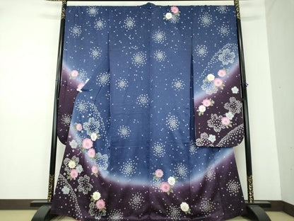 平和屋着物●豪華振袖　刺繍　舞桜　暈し染め　金彩　正絹　逸品　DABB4146ps