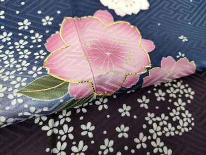 平和屋着物●豪華振袖　刺繍　舞桜　暈し染め　金彩　正絹　逸品　DABB4146ps