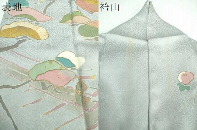 平和屋着物●訪問着　駒刺繍　吉祥花文　金彩　正絹　逸品　DABB4150ps