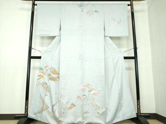 平和屋着物●訪問着　駒刺繍　吉祥花文　金彩　正絹　逸品　DABB4150ps