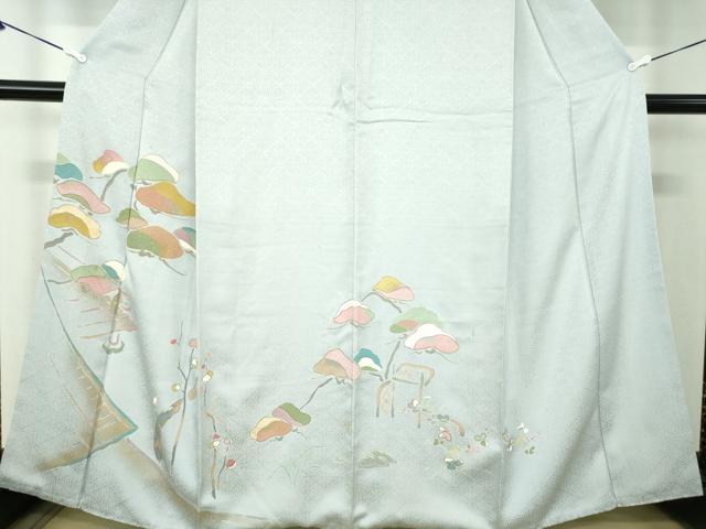 平和屋着物●訪問着　駒刺繍　吉祥花文　金彩　正絹　逸品　DABB4150ps
