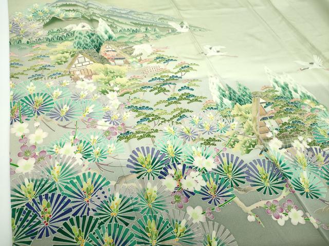 平和屋着物○本加賀友禅作家 松田准一 色留袖 飛鶴風景
