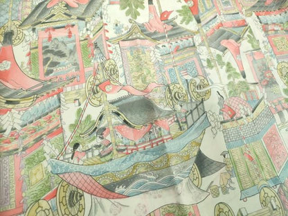 平和屋着物●上質な長襦袢 無双仕立て 山車 正絹 逸品 DABB4160ps