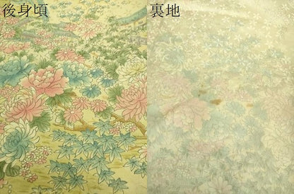 平和屋着物●上質な長襦袢 無双仕立て 花鳥風景 正絹 逸品 DABB4161ps