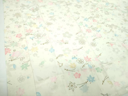 平和屋着物●上質な長襦袢 無双仕立て 半衿刺繍 吹き寄せ花文 金彩 正絹 逸品 DABB4162ps