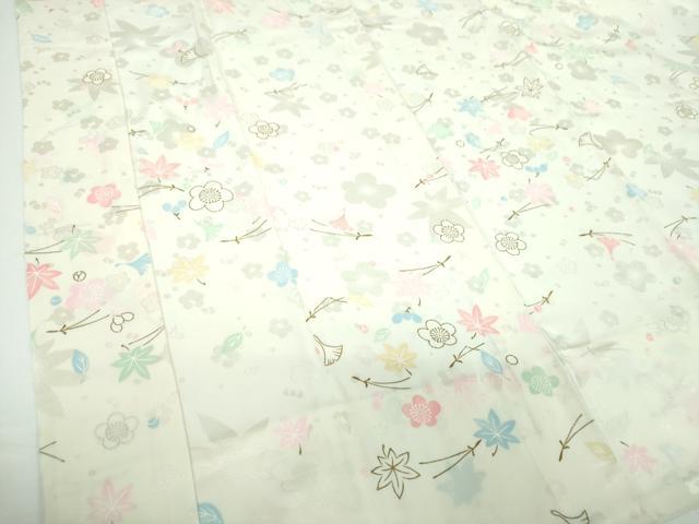平和屋着物●上質な長襦袢 無双仕立て 半衿刺繍 吹き寄せ花文 金彩 正絹 逸品 DABB4162ps
