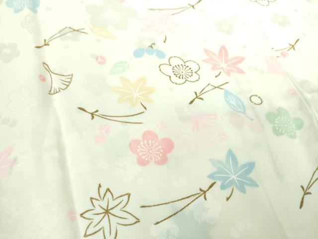 平和屋着物●上質な長襦袢 無双仕立て 半衿刺繍 吹き寄せ花文 金彩 正絹 逸品 DABB4162ps