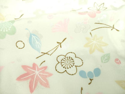 平和屋着物●上質な長襦袢 無双仕立て 半衿刺繍 吹き寄せ花文 金彩 正絹 逸品 DABB4162ps
