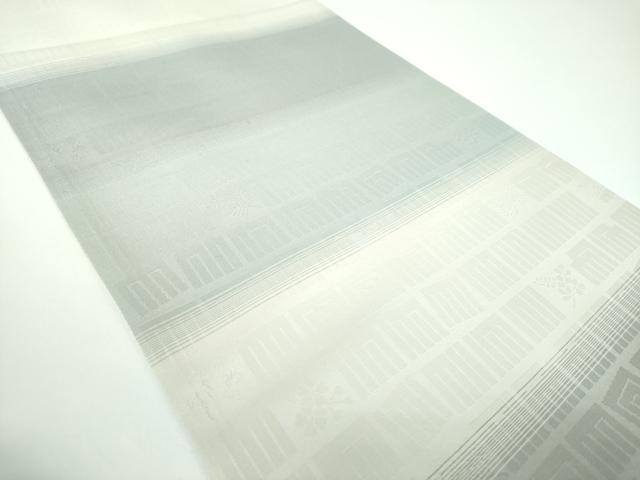 平和屋着物●両面 太鼓柄袋帯 作家物 手描き 五爪龍 銀通し地 正絹 逸品 DABB4164ps
