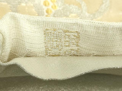 平和屋着物●極上 西陣 じゅらく謹製 六通柄袋帯 金華山織 花唐草文 金銀糸 正絹 逸品 DABB4166ps