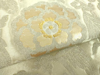 平和屋着物●極上 西陣 じゅらく謹製 六通柄袋帯 金華山織 花唐草文 金銀糸 正絹 逸品 DABB4166ps