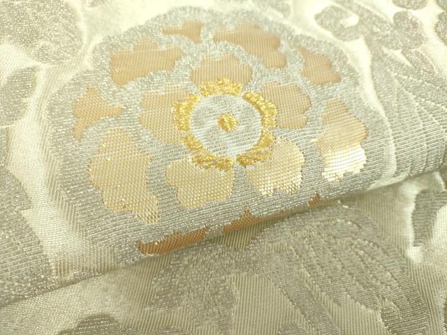 平和屋着物●極上 西陣 じゅらく謹製 六通柄袋帯 金華山織 花唐草文 金銀糸 正絹 逸品 DABB4166ps