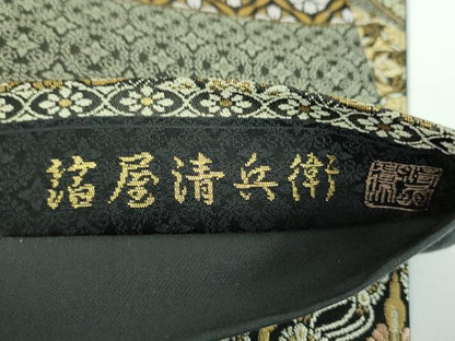 平和屋着物●西陣織　陰山織物謹製　箔屋清兵衛　六通柄袋帯　唐織　悠久の美　金糸　正絹　逸品　未使用　DABB4169ps