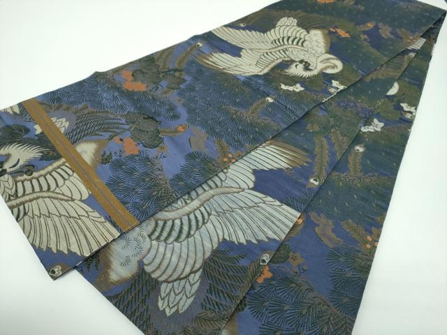 平和屋着物●アンティーク 大正ロマン 丸帯 引き抜き帯 鳳凰花文 正絹 逸品 DABB4192ps