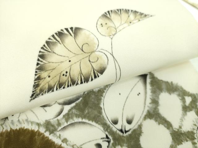 平和屋着物●京都府指定無形文化財 染色作家 小倉建亮の弟子 市瀬史郎 塩瀬 九寸名古屋帯 絞り 辻が花 正絹 逸品 DABB4199ps