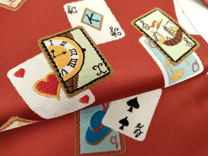 平和屋着物●九寸名古屋帯　カードゲーム　トランプ　正絹　逸品　DABB4200ps