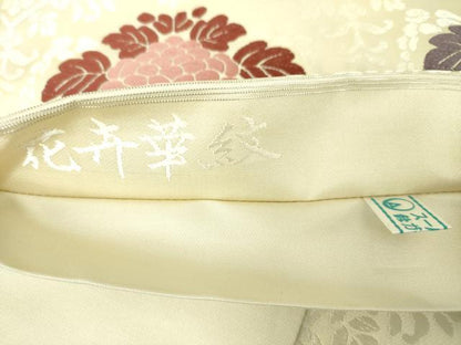 平和屋着物●六通柄袋帯 唐織 花卉華紋 鈴乃屋扱い 正絹 逸品 DABB4218ps