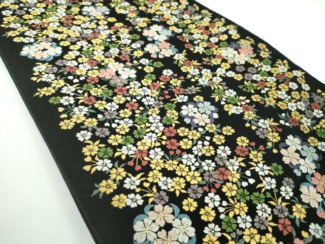 平和屋着物●西陣の老舗　1782年創業　山下織物　六通柄袋帯　唐織　西行法師　黒地　金糸　証紙付き　正絹　逸品　DABB4226ps