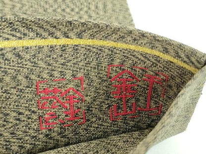 平和屋着物●中国工藝美術大師　中国人間国宝　王金山　王金山綴　太鼓柄袋帯　蔦の葉瓢箪　金糸　正絹　逸品　未使用　DABB4229ps