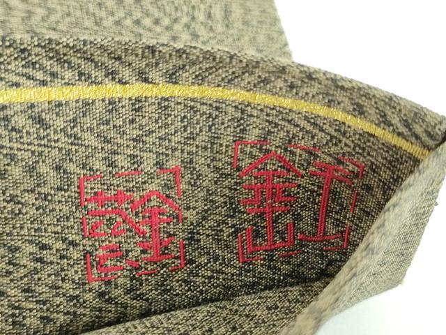 平和屋着物●中国工藝美術大師　中国人間国宝　王金山　王金山綴　太鼓柄袋帯　蔦の葉瓢箪　金糸　正絹　逸品　未使用　DABB4229ps