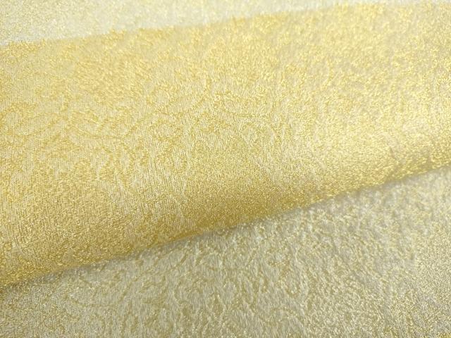 平和屋着物●全通柄袋帯 長尺織 軽紬金糸 更紗花唐草文 正絹 逸品 未使用 DABB4234ps