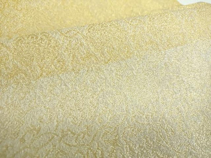 平和屋着物●全通柄袋帯 長尺織 軽紬金糸 更紗花唐草文 正絹 逸品 未使用 DABB4234ps