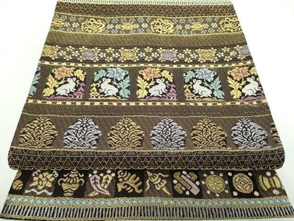 平和屋着物●極上　六通柄袋帯　唐織　金華山織　文龍名物裂　金糸　正絹　逸品　DABB4237ps