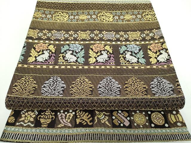 平和屋着物●極上　六通柄袋帯　唐織　金華山織　文龍名物裂　金糸　正絹　逸品　DABB4237ps