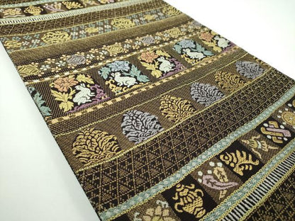 平和屋着物●極上　六通柄袋帯　唐織　金華山織　文龍名物裂　金糸　正絹　逸品　DABB4237ps