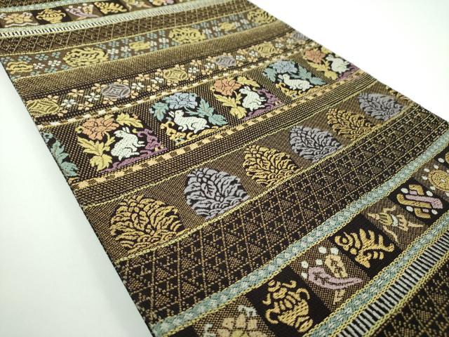 平和屋着物●極上　六通柄袋帯　唐織　金華山織　文龍名物裂　金糸　正絹　逸品　DABB4237ps
