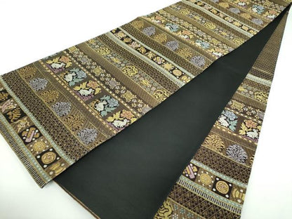 平和屋着物●極上　六通柄袋帯　唐織　金華山織　文龍名物裂　金糸　正絹　逸品　DABB4237ps