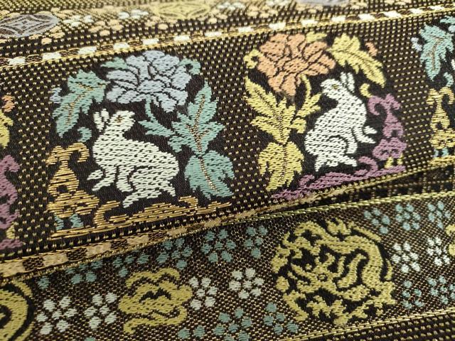 平和屋着物●極上　六通柄袋帯　唐織　金華山織　文龍名物裂　金糸　正絹　逸品　DABB4237ps