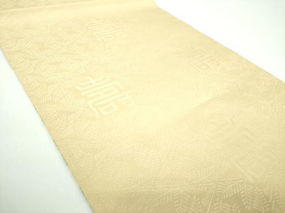 平和屋着物●両面 六通柄袋帯 唐織 松菱に鶴の丸文様 金糸 正絹 逸品 DABB4244ps