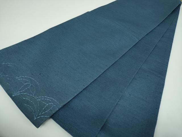 平和屋着物●太鼓柄袋帯 紬地 刺し子 総刺繍 吉祥文様 正絹 逸品 DABB4266ps