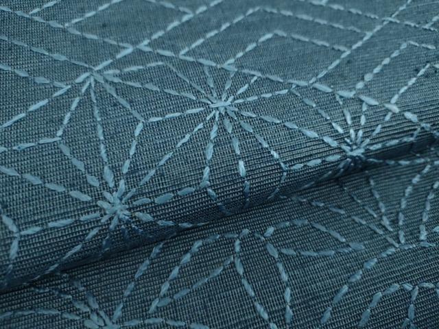 平和屋着物●太鼓柄袋帯 紬地 刺し子 総刺繍 吉祥文様 正絹 逸品 DABB4266ps