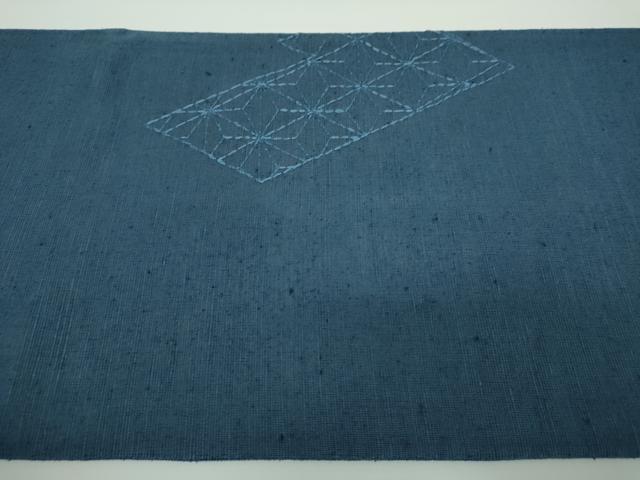 平和屋着物●太鼓柄袋帯 紬地 刺し子 総刺繍 吉祥文様 正絹 逸品 DABB4266ps