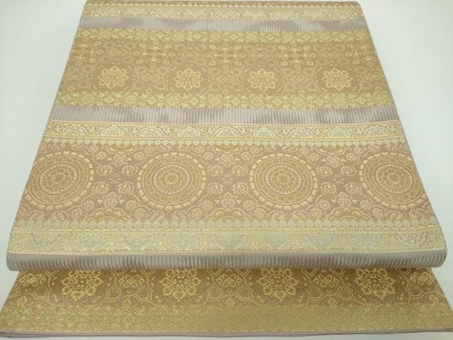 平和屋着物●西陣織 陰山織物謹製 箔屋清兵衛 六通柄袋帯 正倉院 金糸 正絹 逸品 DABB4273ps