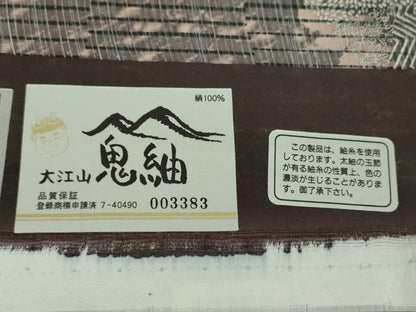 平和屋着物●両面 全通柄袋帯 大江山 鬼紬 変わり花間道 銀彩 証紙付き 正絹 逸品 未使用 DABB4274ps