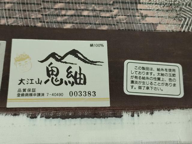 平和屋着物●両面 全通柄袋帯 大江山 鬼紬 変わり花間道 銀彩 証紙付き 正絹 逸品 未使用 DABB4274ps