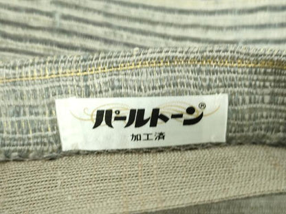 平和屋着物▽六通柄袋帯 スリーシーズン 春夏秋 紬地 横段文 金糸 反端付き 正絹 逸品 DABB4277ps