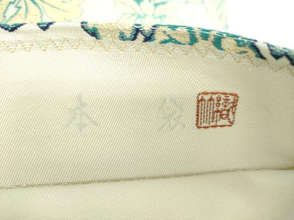 平和屋着物●天然灰汁醗酵建本藍染 中西桂秀 西陣 織華佐竹謹製 六通柄 本袋帯 更紗花文 証紙付き 正絹 逸品 DABB4286ps