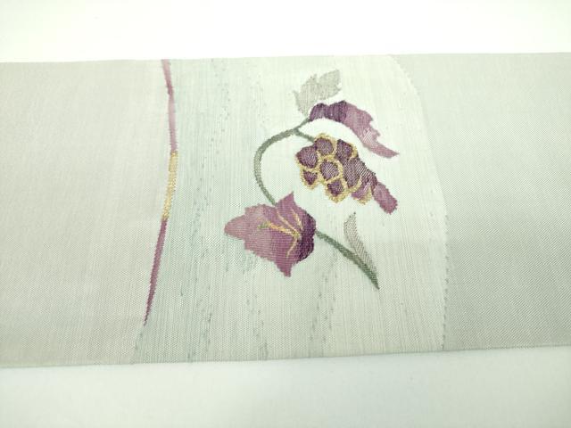 平和屋着物●京の名門 じゅらく謹製 帝王 九寸名古屋帯 すくい織 飾花文 金糸 正絹 逸品 DABB4298ps