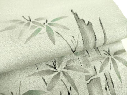 平和屋着物●九寸名古屋帯 手描き 虎 笹竹文 正絹 逸品 DABB4301ps